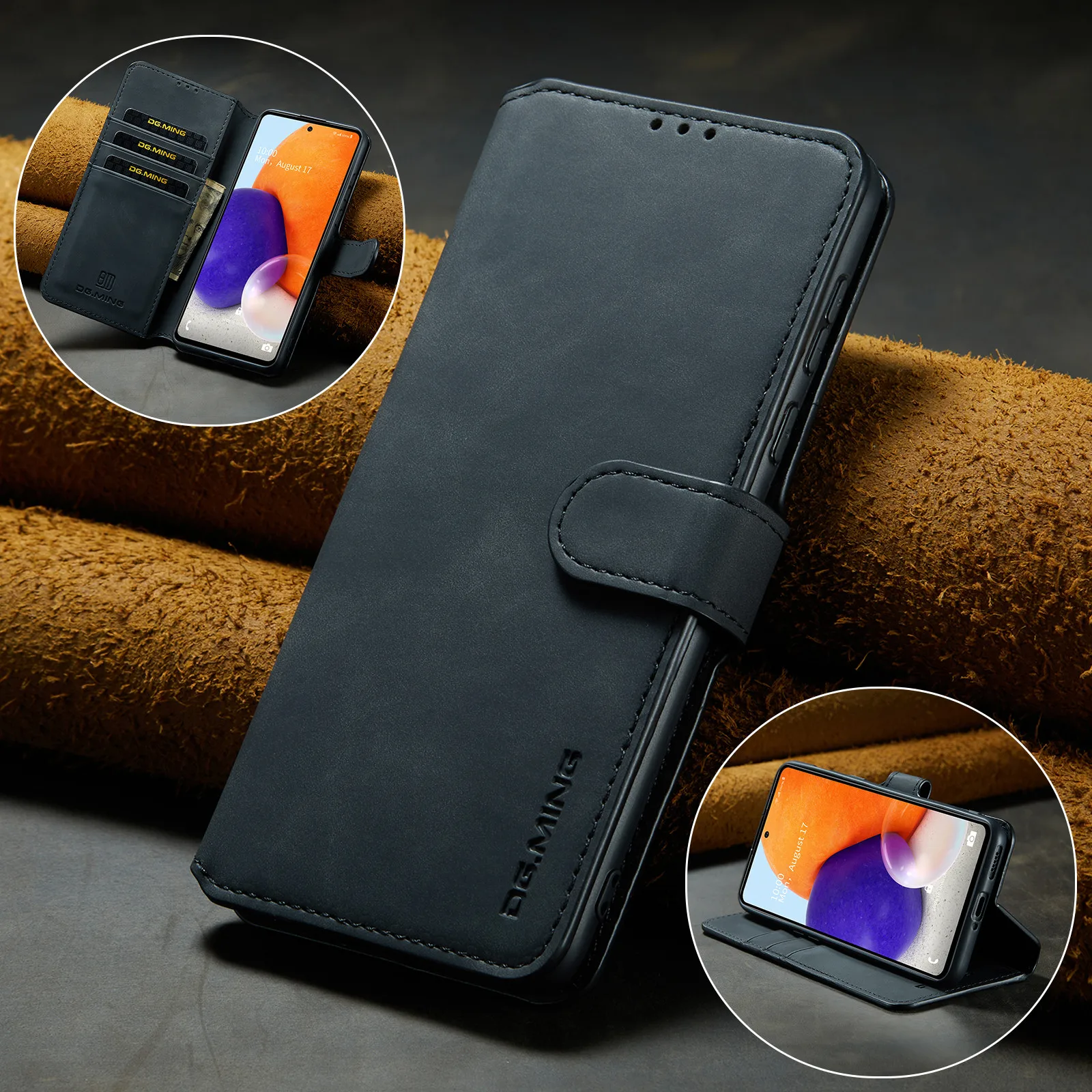 

Кожаный чехол с полным покрытием и функцией подставки для Samsung Galaxy A73 5G A53 A33 A13 A52S A52 A72 A 73 53, противоударный чехол для телефона