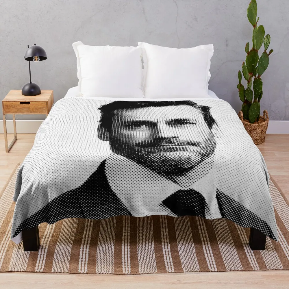 Черно-белое одеяло Jon Hamm с рисунком большое толстое пушистое для пары милое