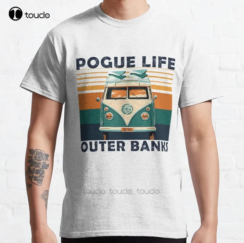 

Новая классическая футболка Pogue Life с внешним банком, Хлопковая мужская футболка, индивидуальная футболка для подростков унисекс с цифровой печатью, футболки, футболки