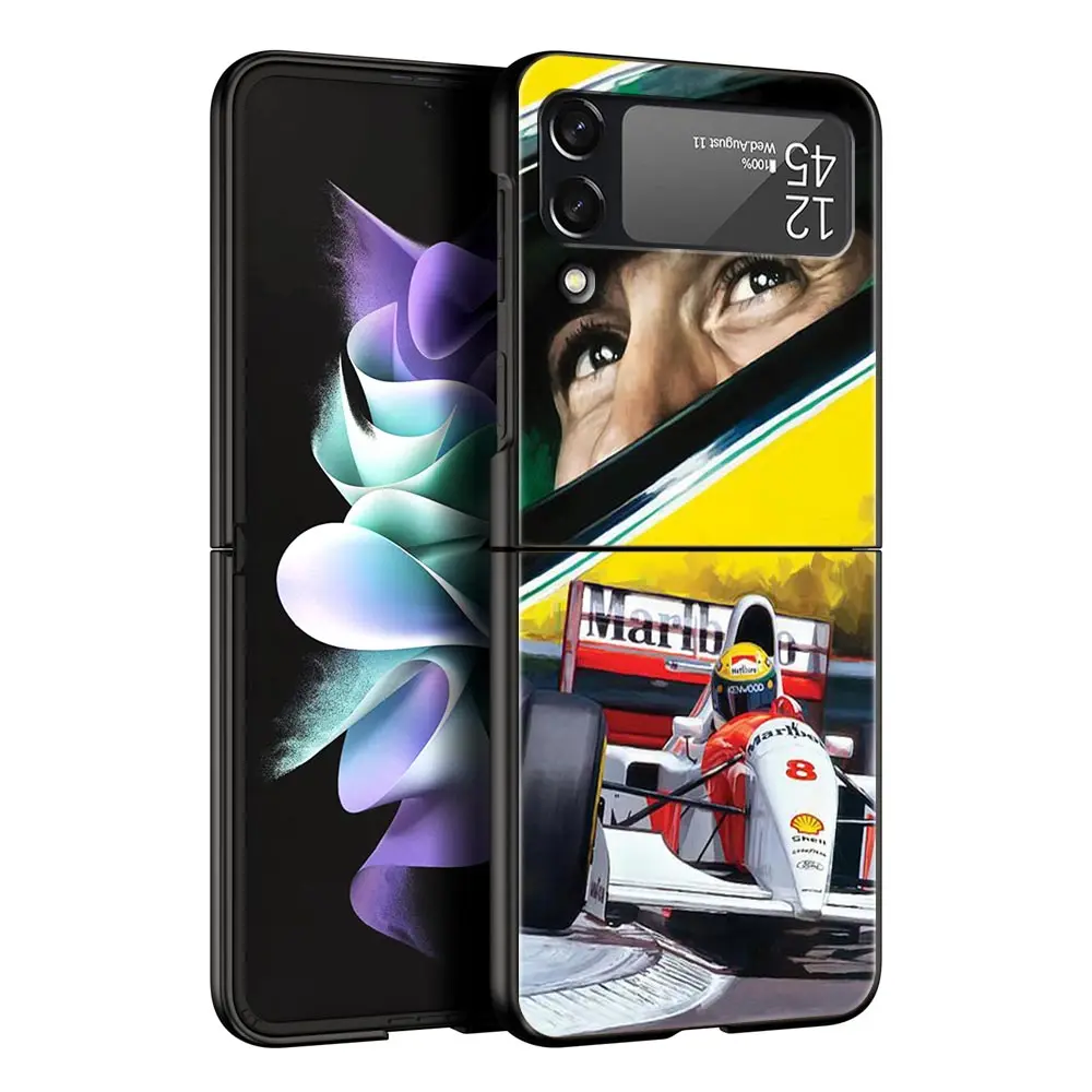 Фото Чехол для телефона Ayrton Senna F1 для Samsung Galaxy Z Flip 6 5 4 3, чехол для Samsung Z Flip3 Flip4 Flip5 Flip6, черный жесткий чехол из ПК №3