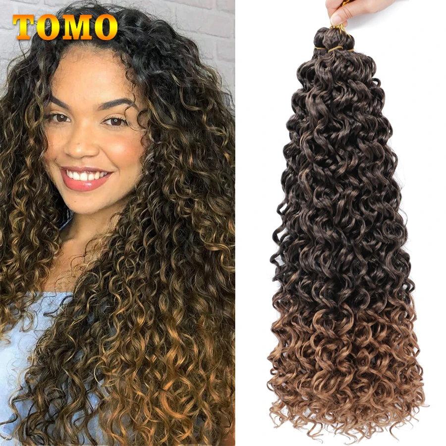 

TOMO Mazo Curl Crochet Braids Hair Ombre Hawaii Ocean Wave Hair 22 Inch Water Wave Synthetic Braiding Hair Extensions For Women