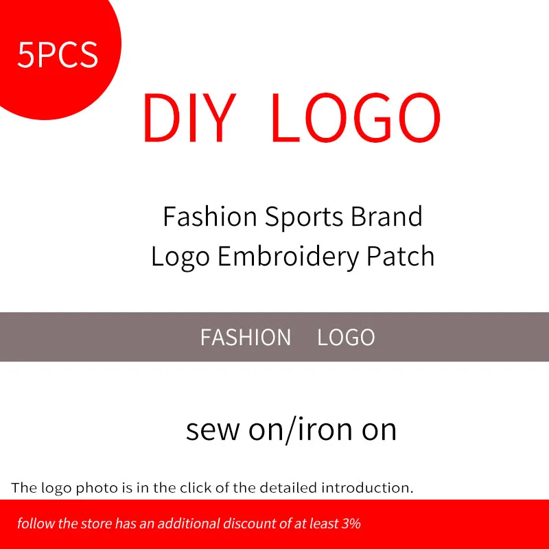 

5pcs Fashion Sports Brand Logo Embroidery Patches Clothes Toy DIY Decorative Cloth Stickers Iron on Sewing Badges for Hats Shoes