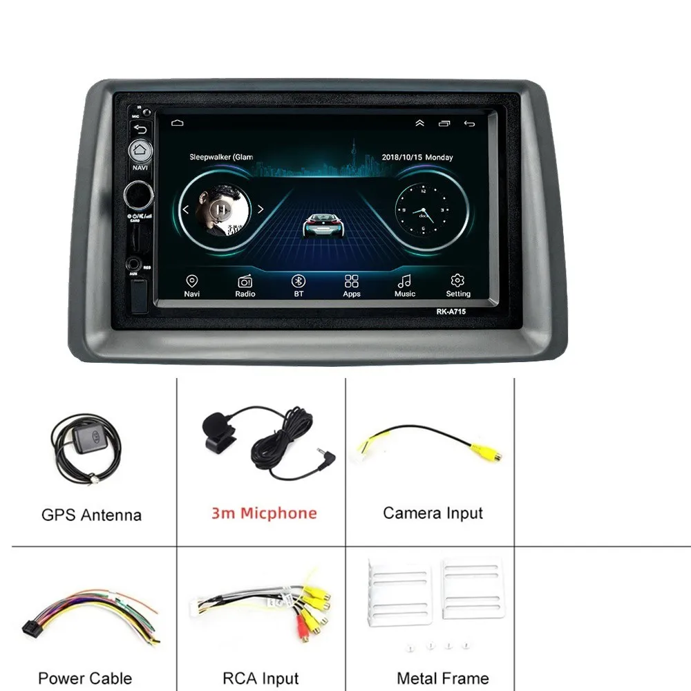 2 Din Android for FIAT Panda 2003-2012 7" Car Radio Multimedia Player Head Unit with Frame Wifi GPS Navigation Stereo Autoradio images - 6