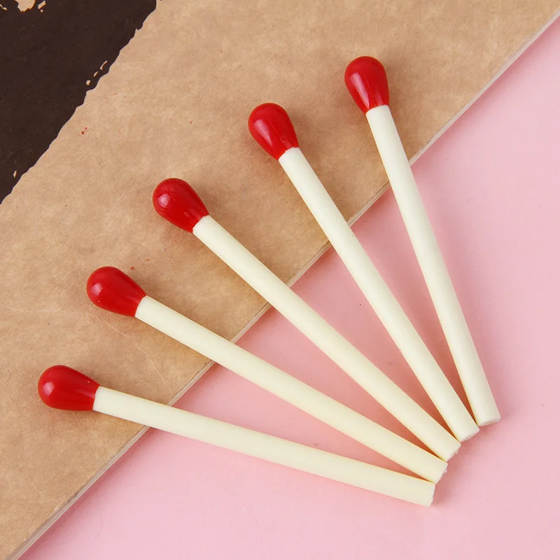 

10pcs/set Novelty Mini Matches Shaped Ballpoint Pen Roller Ball Pen Signature Pens Office School Stationery Writing Supplies