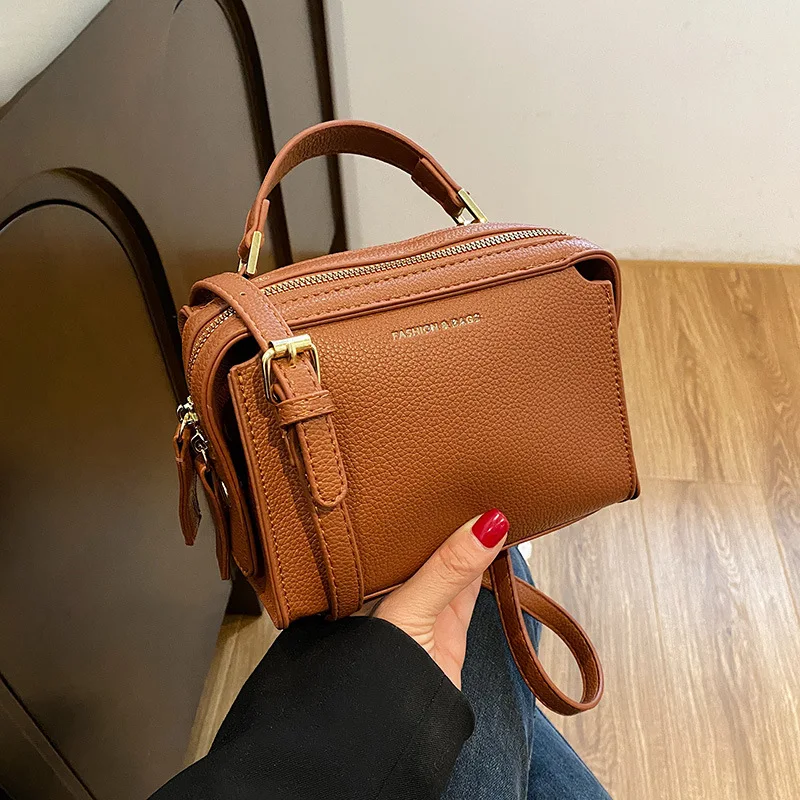 

Женские сумки, модные Сумки из искусственной кожи, сумки на плечо для женщин, простой однотонный кошелек через плечо на молнии, маленькая квадратная сумка