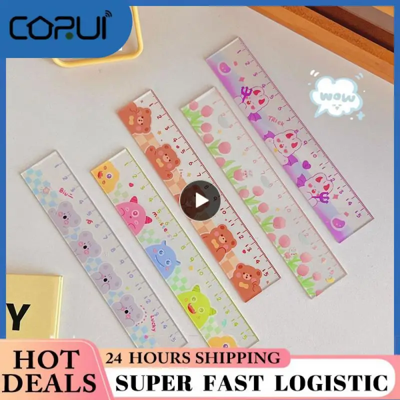 

Unique 15cm Ruler Durable Cute Ruler Cartoon 15 Cm Scale Educational Supplies Novelty Back To School Items Popular Eye-catching