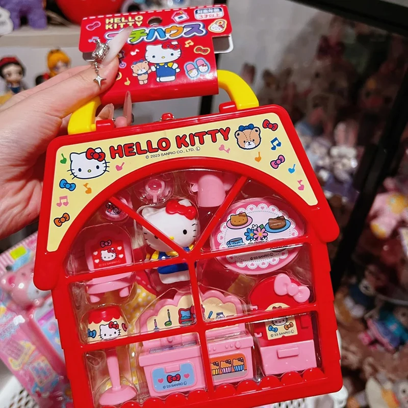 Sanrio Colorful Town Series Kuromi Cinnamoroll Hello Kitty штабелируемый игровой домик с видом на улицу