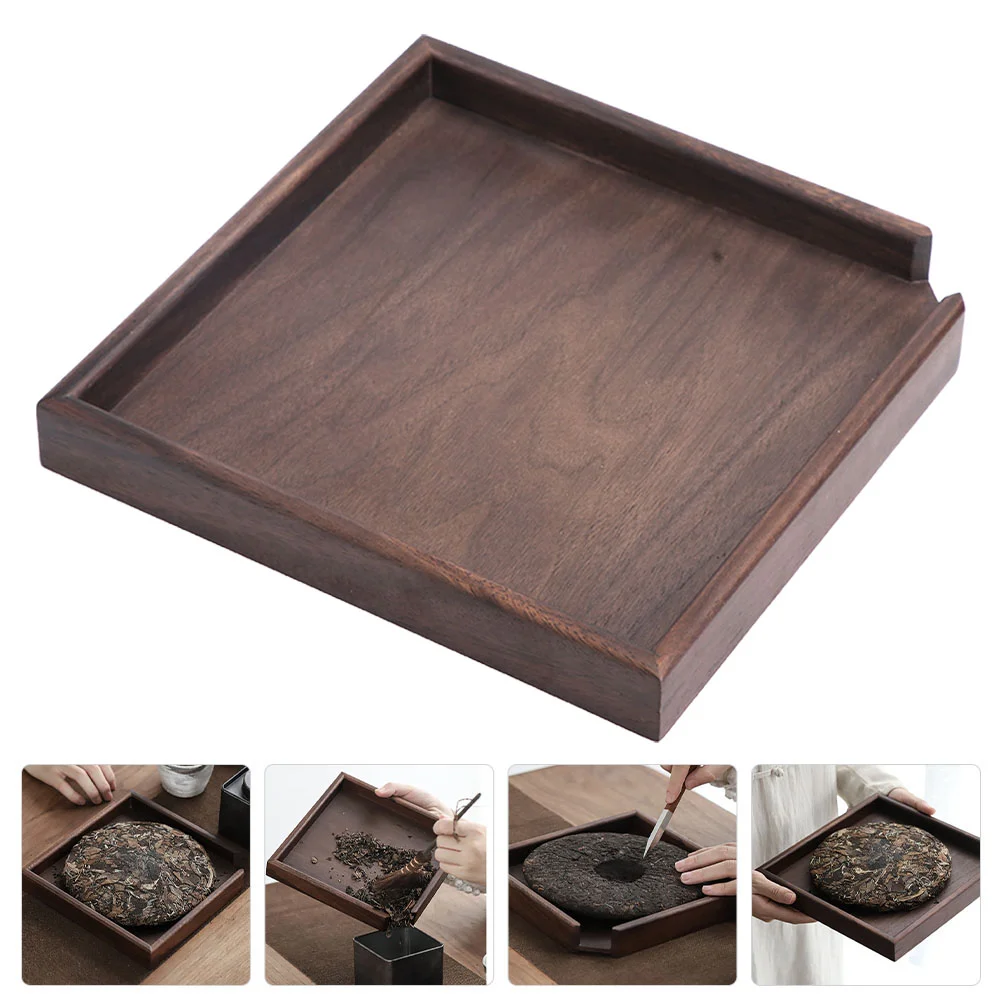 

Tray Tea Serving Wooden Plate Wood Teaware Holder Ceremony Accessories Leaf Snack Kitchen Dish Chinese Gongfu Coffee Teacup