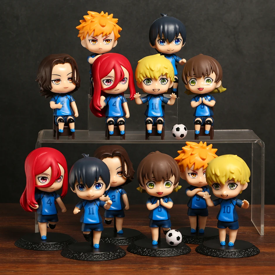 

BLUE LOCK Isagi Yoichi Meguru Bachira Chigiri Hyoma PVC Figures Cute Toys Model Dolls Brinquedos 6pcs/set 11cm