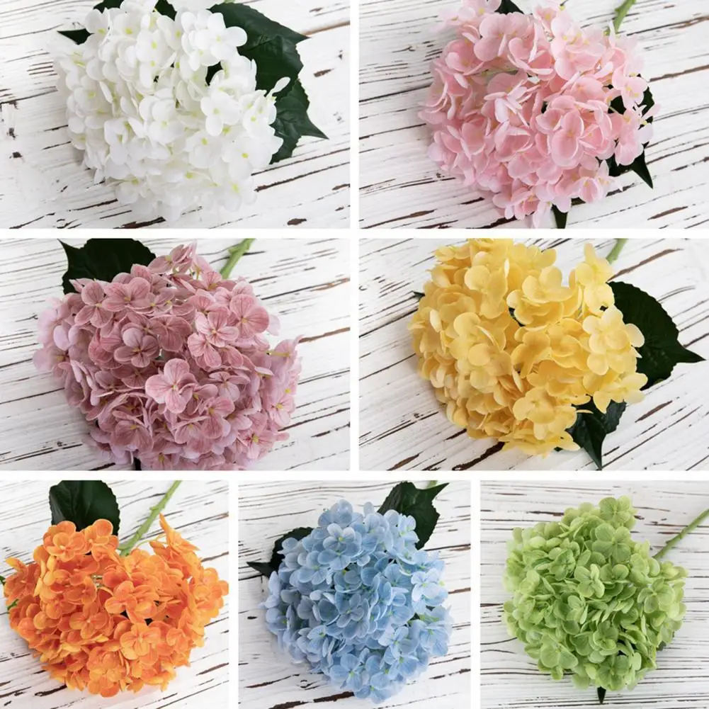 

Artificial Flower Long Lifespan Fake Flower Realistic Looking Artificial Hydrangea Flower Wedding Party Decor Decorative