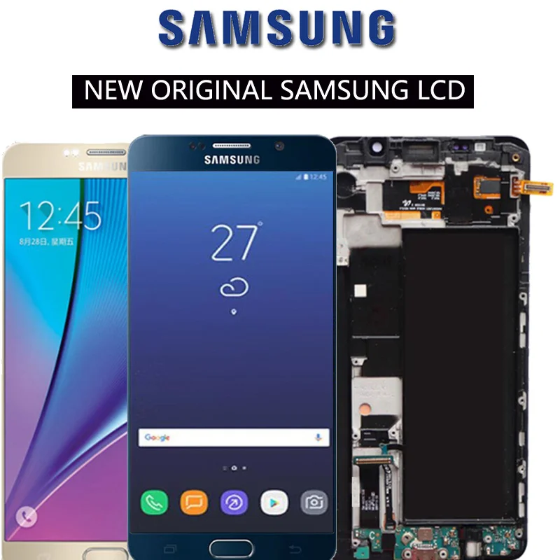 Enlarge ORIGINAL AMOLED LCDs Display For Samsung Galaxy Note 5 note5 N920F N920A N920T N920i LCD Screen Touch Digitizer Frame Assembly