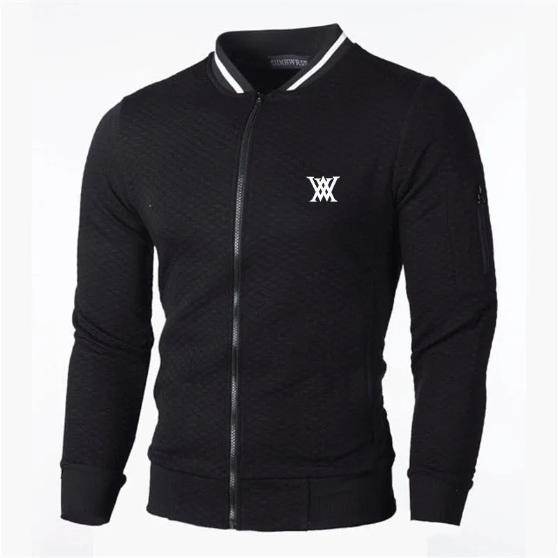 

Куртка мужская демисезонная с воротником-стойкой и длинным рукавом, на молнии