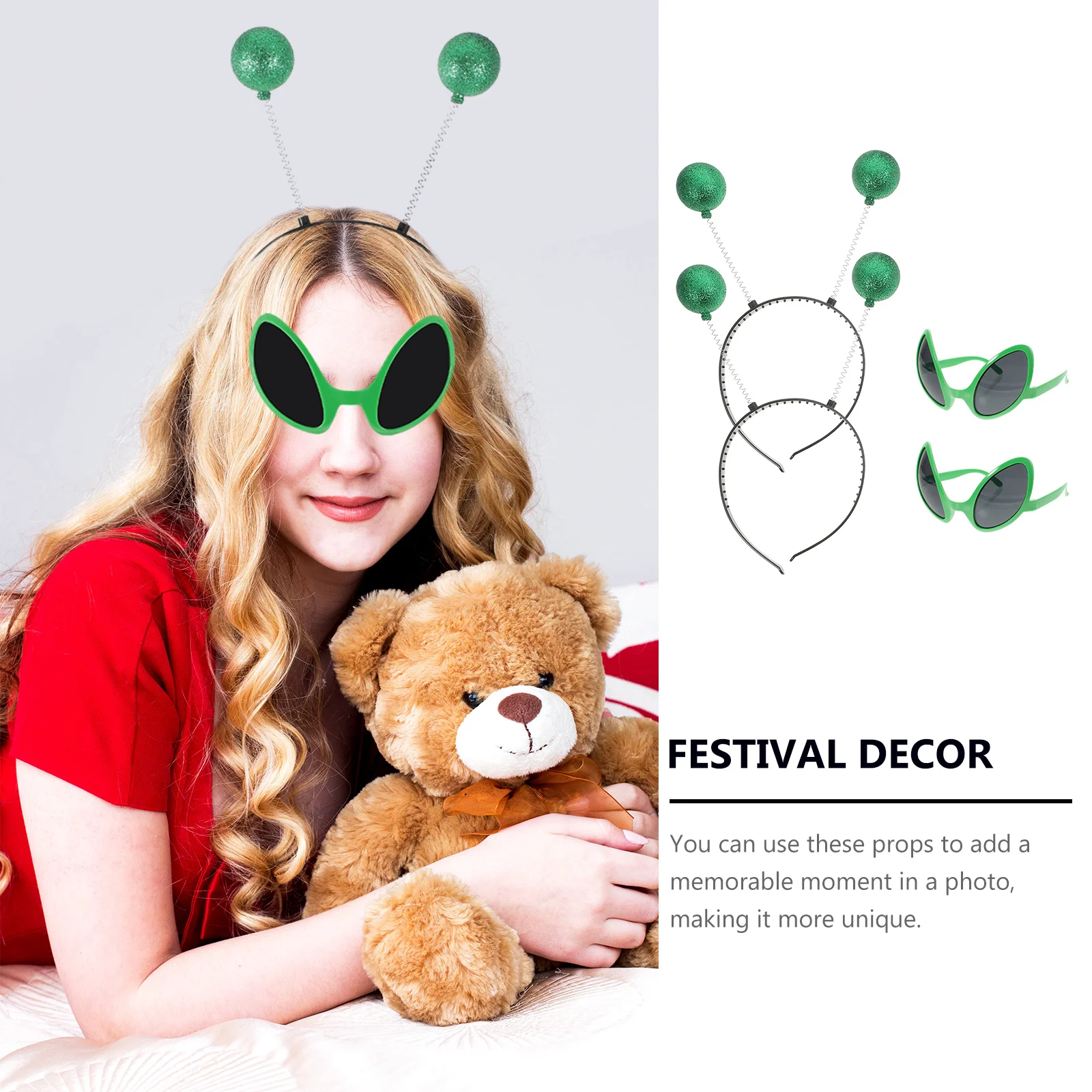 2 комплекта повязка на голову с изображением инопланетянина очки для выпускного