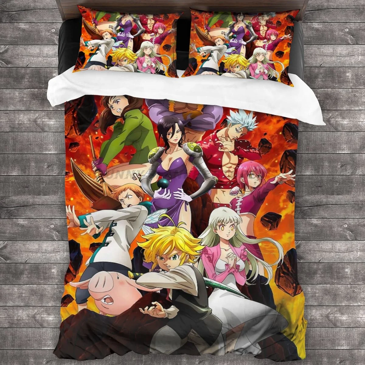 

Flame Nanatsu No Taizai Bedding Set Duvet Cover Pillowcases Comforter Bedding Sets Bedclothes