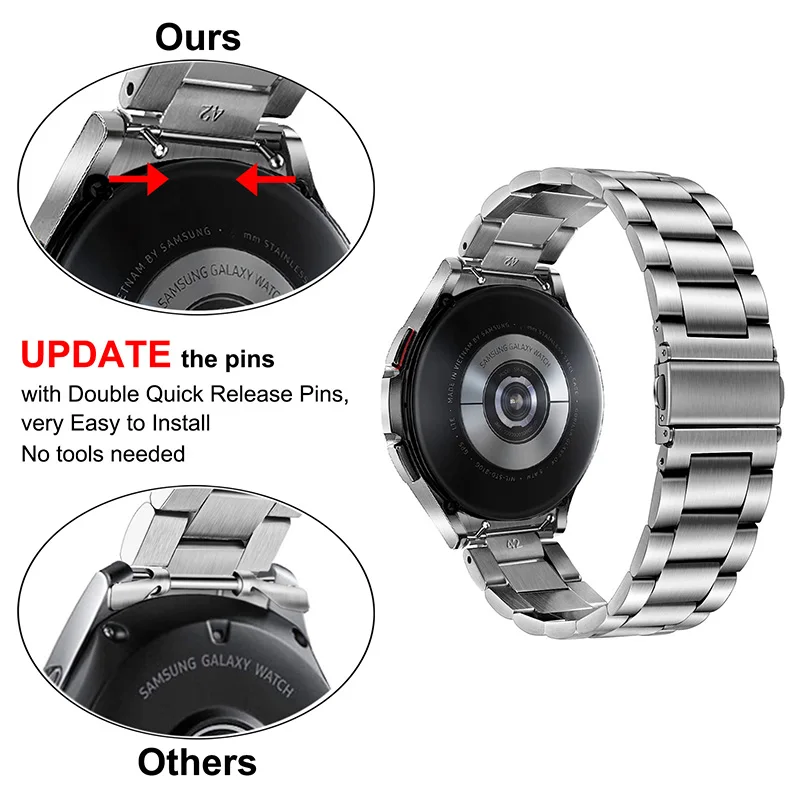No Gap Solid Titanium Watchband for Samsung Galaxy Watch4 Classic 46mm 42mm Strap For Samsung Galaxy Watch 5 40 44mm/Watch5 Pro
