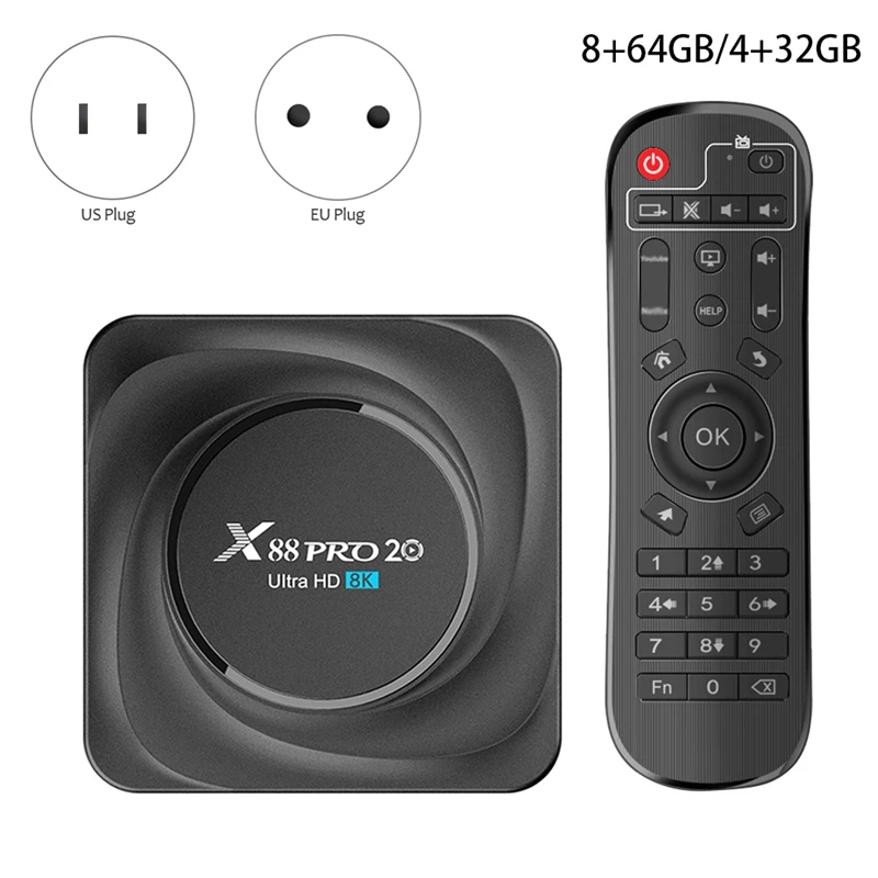 

ТВ-приставка X88 PRO 20, Android 11 ROM, Rockchip RK3566, 8K, медиаплеер для Google Youtube, 1000 м