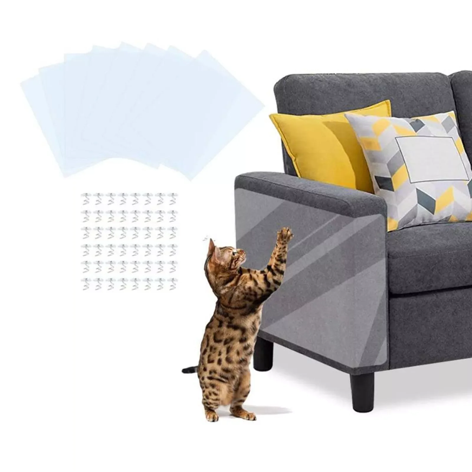 

8pc Brand New Scratch-resistant Sticker 16.9*12 Inch Scratch-resistant Durable Sticker Furniture Sofa Protective Cover
