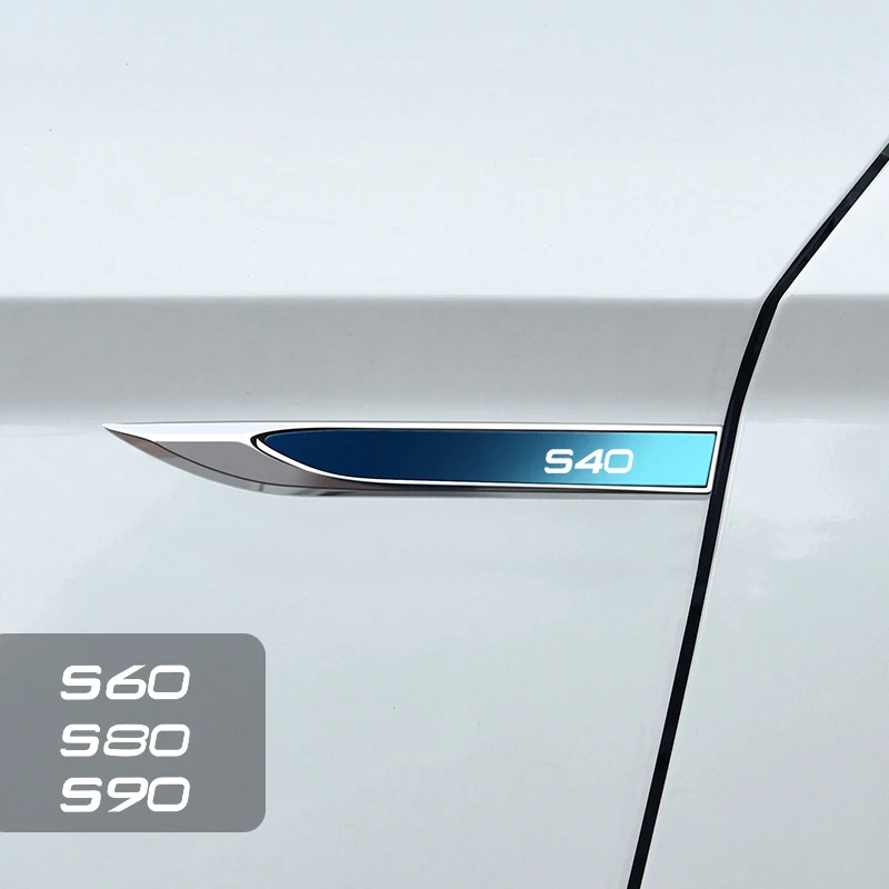 

2pcs Car Metal Sticker Fender Modifications Laser Emblem For Volvo S40 S60 S80 S90 Car Styling Exterior Accessories