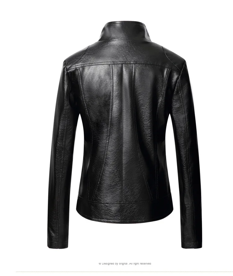 2022 Spring Autumn Winter Short Slim Women's Leather PU Leather Coat Leather Jacket Coat Skinny Lady Clothes Burgundy Red