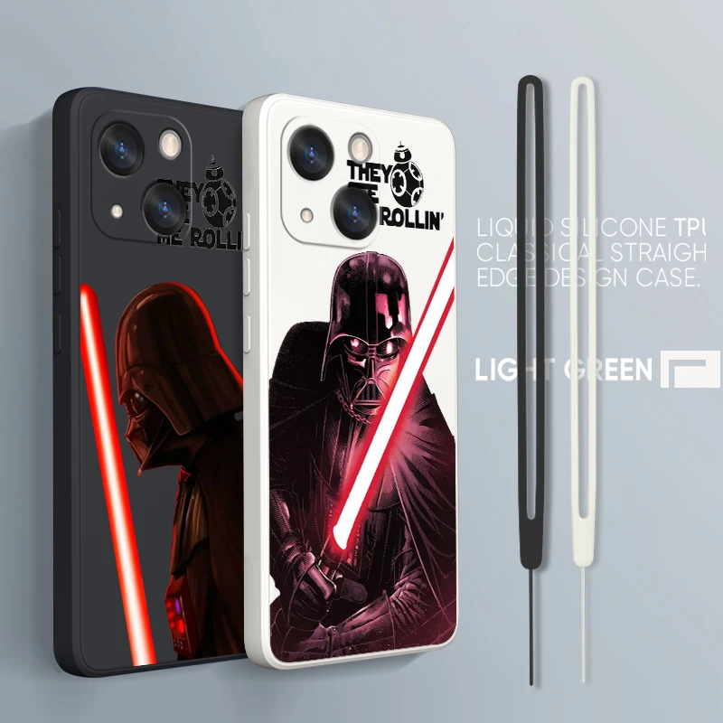 

Cute Disney S-Star Warsrgvr Phone Case For iPhone 14 13 12 mini 11 Pro Max 8 7 Plus XR XS X Liquid Rope Funda Cover