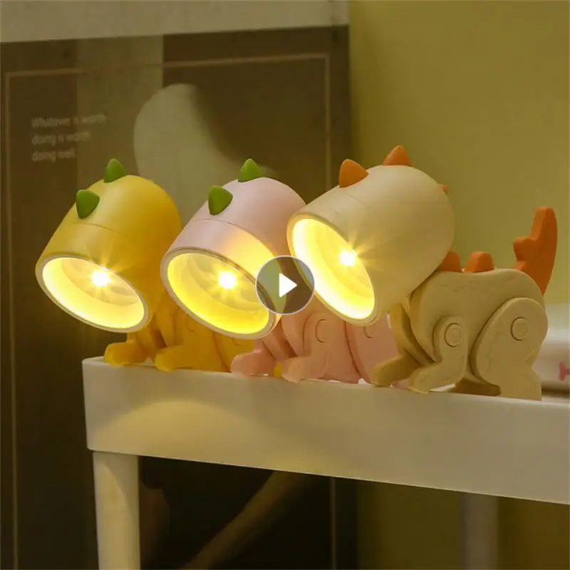 

Светодиодный ночник, Мини Милая Настольная лампа для домашних животных, украшение комнаты, мультяшный складной настольный светильник с динозавром, оленем, собакой, светильник для чтения, подарок для студентов