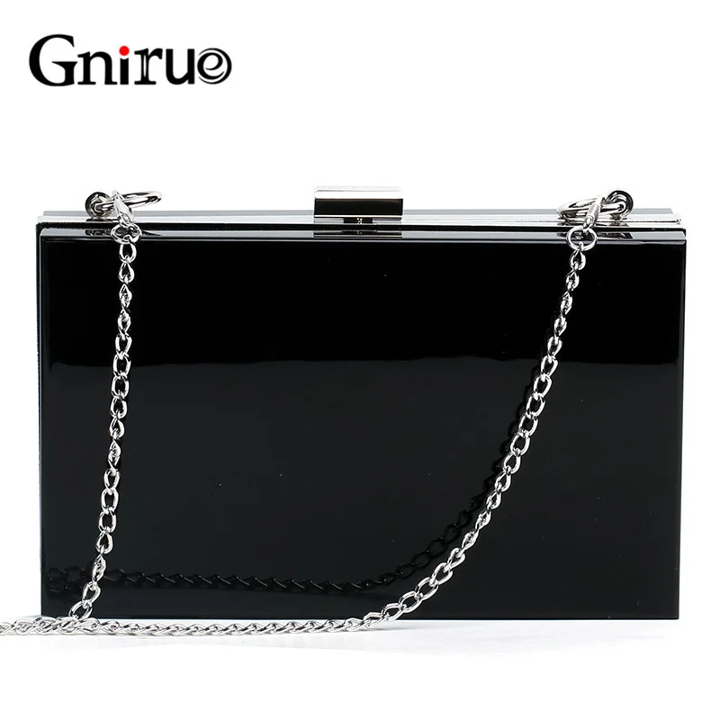 

Acrylic Day Clutch Bags Chain Women Shoulder Bag Elegant Lady Messenger Bag Party Evening Bags Handbags Purses Black