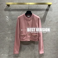 best version luxury brand sweater wool cashmere blended knitted metal studded logoed button long sleeve women cardigan cardigans