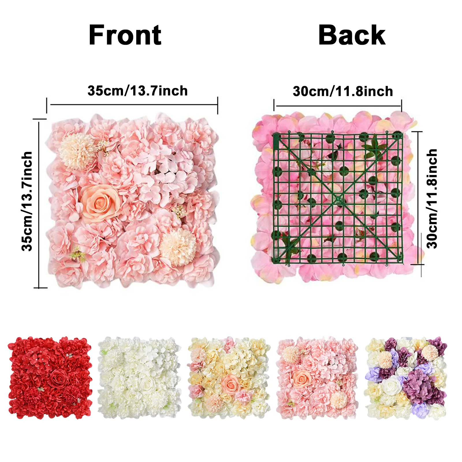 

6pcs Artificial Rose Flower Wall Panels Hydrangea Peony Flower For Wedding Party Baby Shower Background Home Decoration