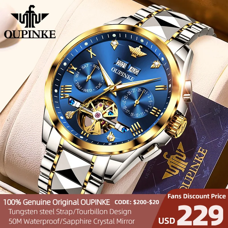 Часы наручные мужские автоматические роскошные механические брендовые из