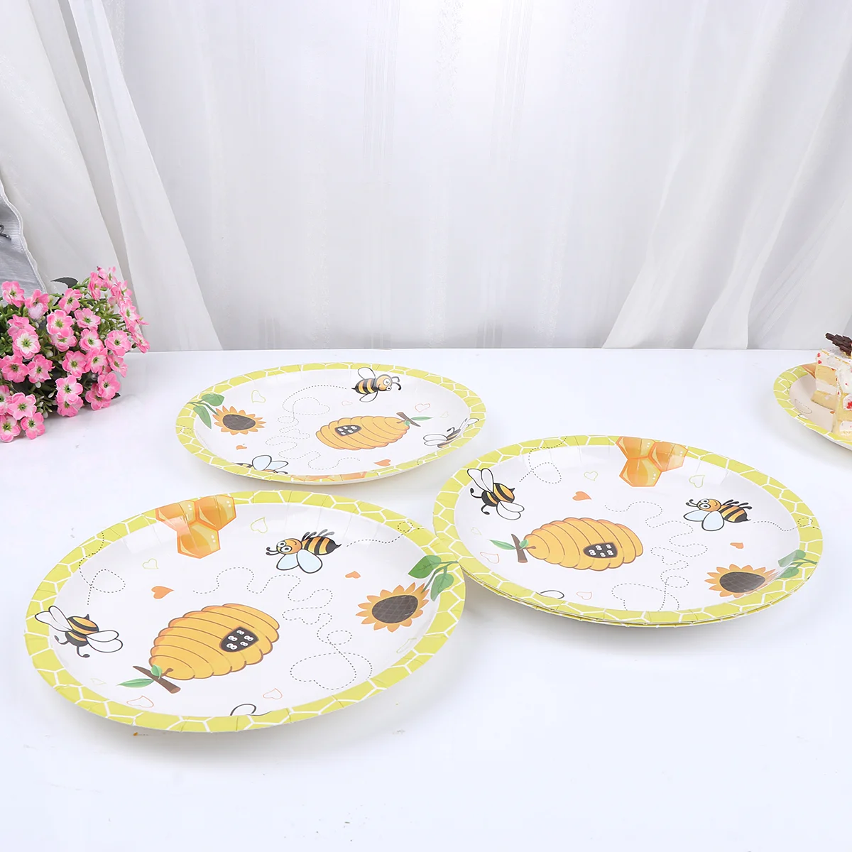 

16 Pcs Paper Dishes Party Disposable Plates Supplies Cake Tableware Baby Cupcake Pans