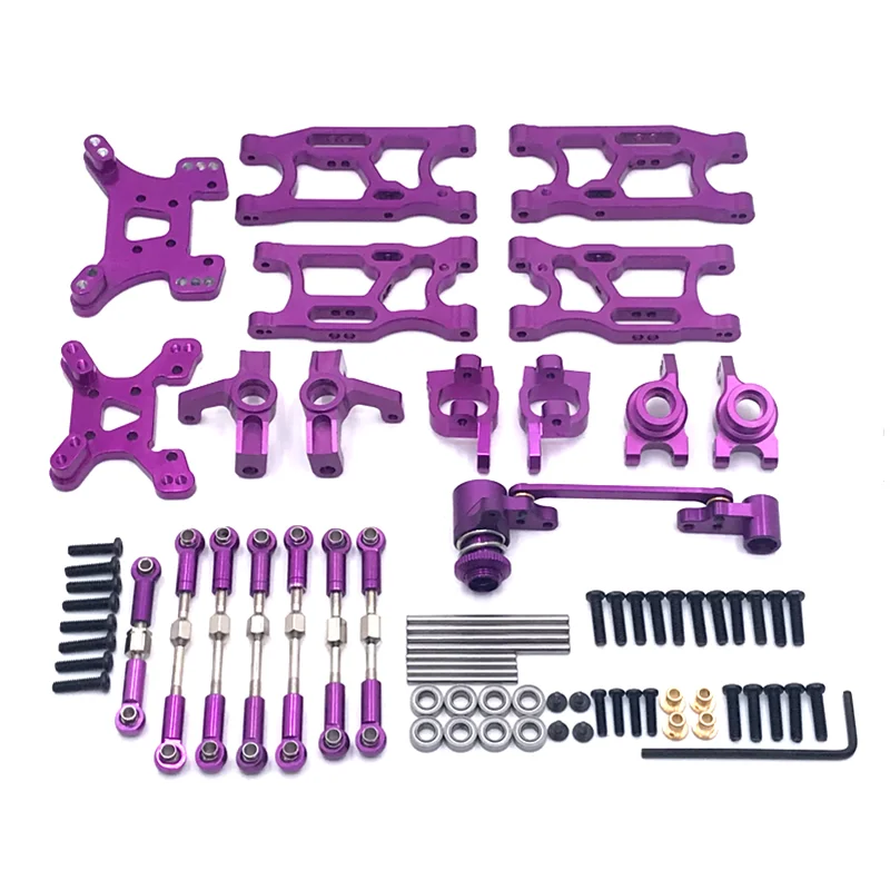 

Metal Upgrade Swing Arm Steering Cup Shock Bracket 9 Piece Set For WLtoys 144001 144002 144010 124017 124019 RC Car Parts