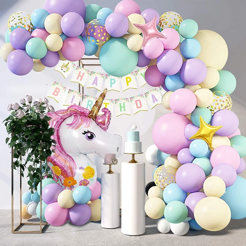 

147pcs Unicorn Balloons Garland Arch Kit Confetti Latex Balloons Wedding Birthday Party Decoration Kids Baby Shower Girl Decor