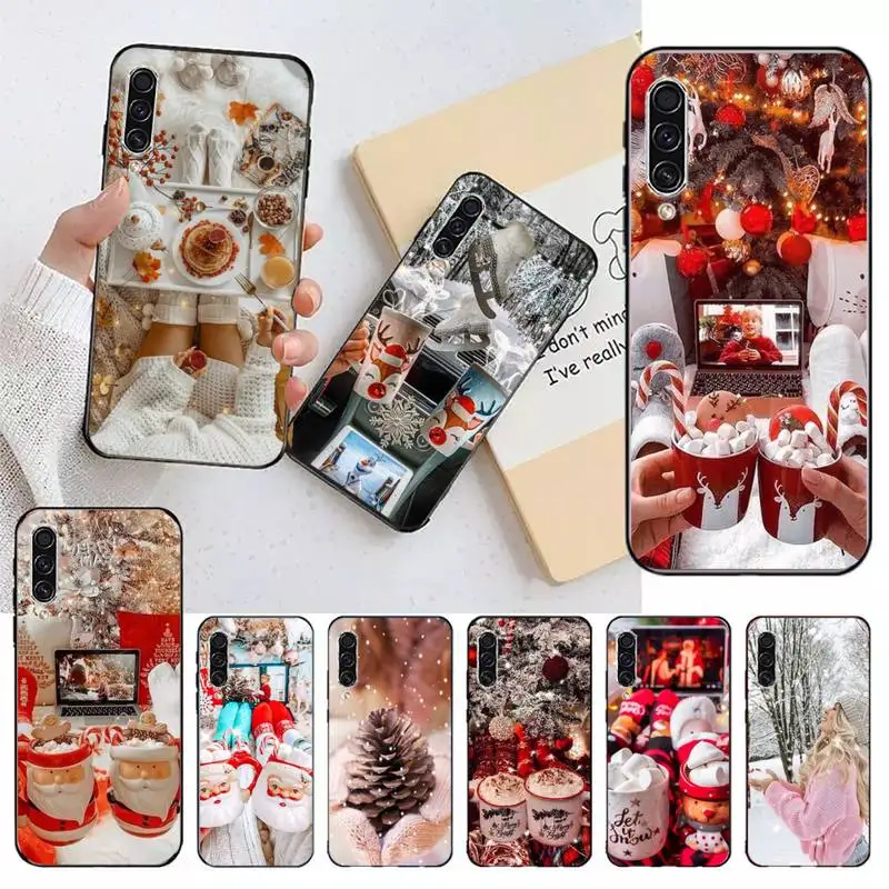 

Merry chiristmas tree girl coffee Phone Case For Samsung galaxy A S note 22 52 21 20 53 51 71 12 13 10 32 50 fe s ultra plus