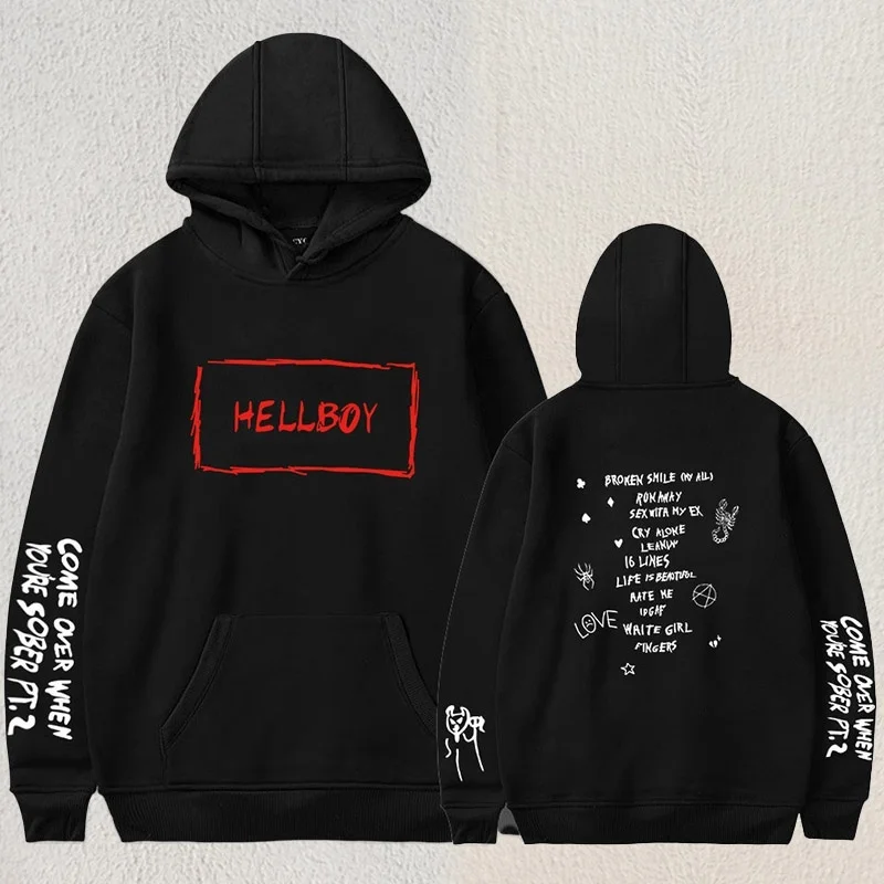 Лидер продаж модные толстовки унисекс с капюшоном и принтом букв Helloboy