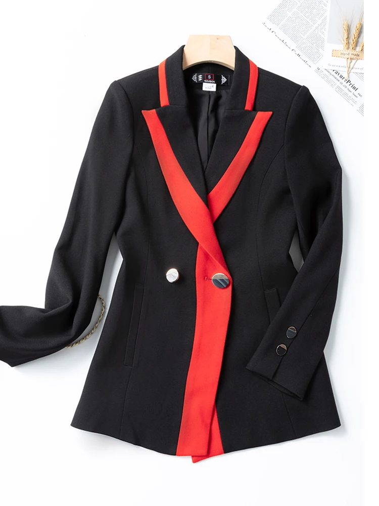 

Осенне-зимняя женская куртка в черную полоску, Женский блейзер с длинным рукавом и одной пуговицей, Женская Деловая одежда для работы, официальное пальто