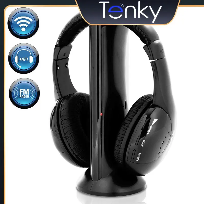 

Stereo Headphone Pc Fm Radio 5 In 1 5 In 1 Wireless Headset Denoise Headphone Computer Game Rf Wireless Headset Universal New