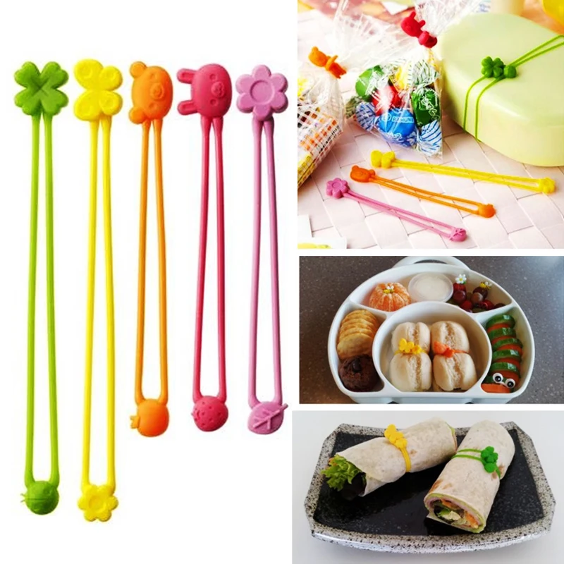 

5 Pcs Multifunctional Binding Rope Silicone Wrap Stretchy Bento Box Decorative Rope Vegetable Ingredients Binding Rope