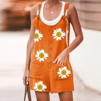 summer womens jumpsuit strap shorts floral print casual loose sleeveless s 5xl romper