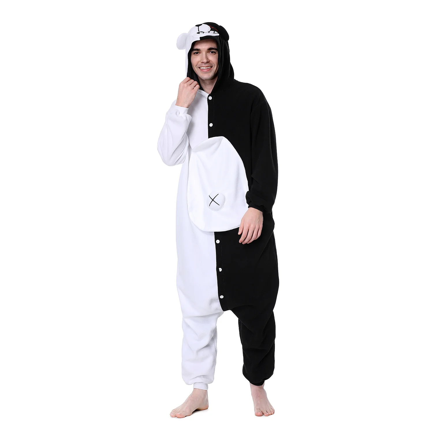 Monokuma Kigurumis Men Onesie Cool Funny Pajama Animal Bear Outfit Winter Cartoon Jumpsuit Festival Party Suit Unisex