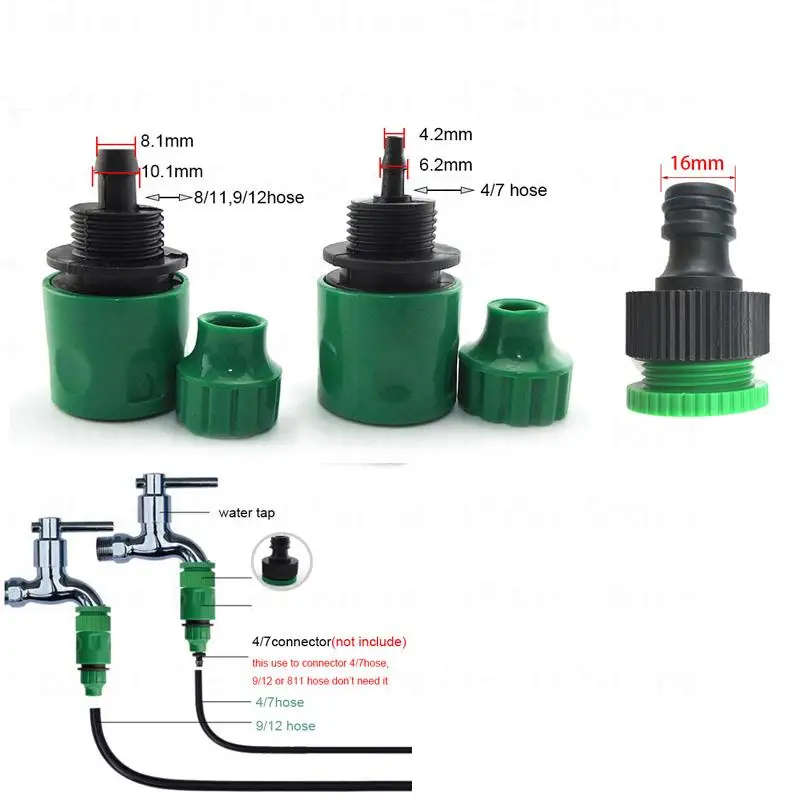 

Соединители для шланга с зазубринами 4/7 мм 8/11 мм, быстросъемные соединители для садового орошения, капельного орошения, B4