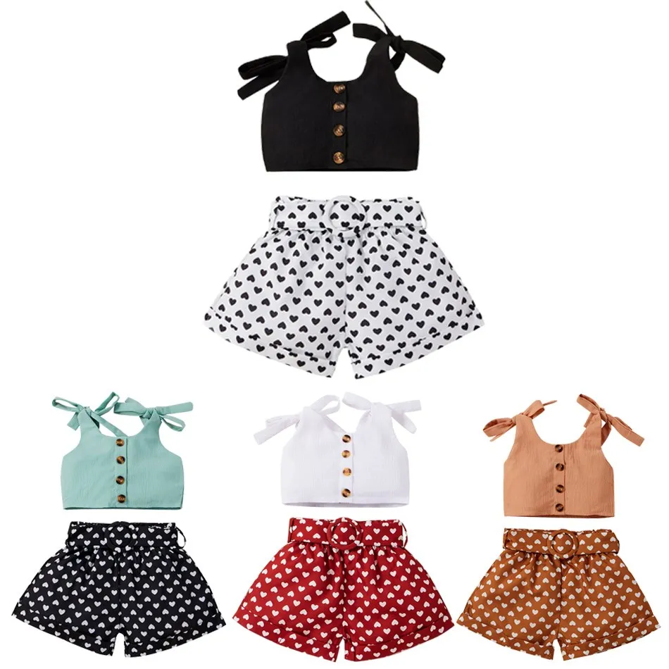 0-4 Years Clothes Toddler Summer Short Sleeveless Clothing Set