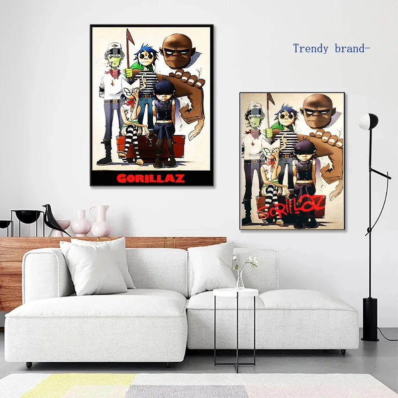 Плакаты Gorillaz ткань аниме холст живопись искусство скандинавские плакаты и