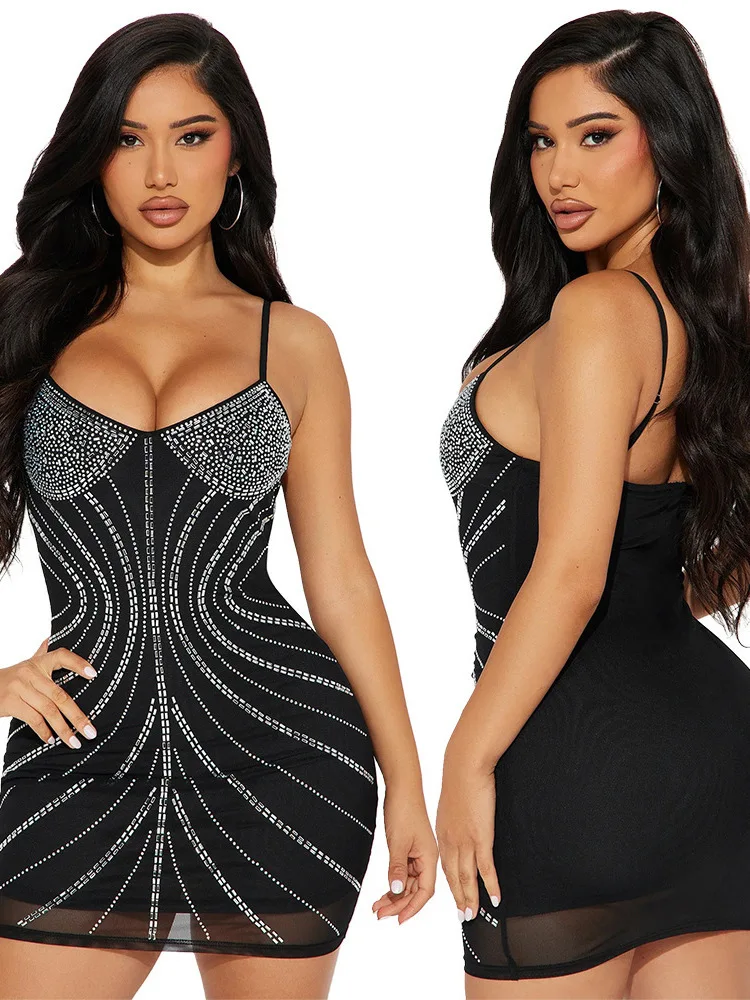 Сексуальная короткая юбка на подтяжках облегающая бедра вечернее платье со