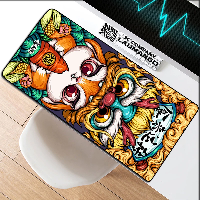 

Большой коврик для мыши, большой офисный коврик, аксессуары для ПК, игровая клавиатура в китайском стиле с элементами, компьютерный расшире...