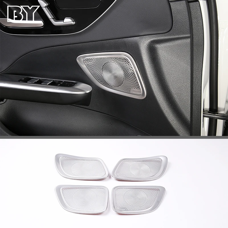 

Car Door Speaker Tweeters Net Cover Trim Accessories For Mercedes Benz C Class W206 2022 Stainless Steel Silver