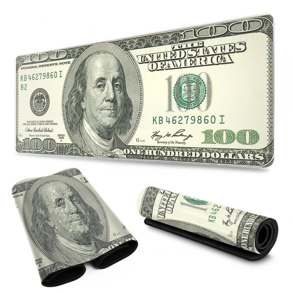 Коврик для мыши MAIRUIGE с наличными и долларами США большой компьютерный коврик XXL