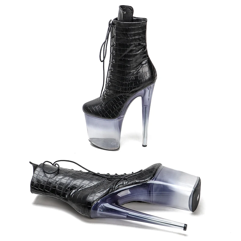 Leecabe 20cm/8inches PU upper Fashion  Ankle High Heel platform   Pole Dancing boot