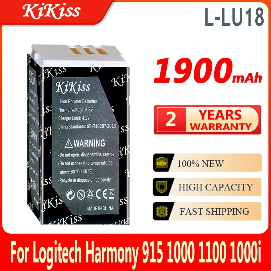 

1900mAh KiKiss Powerful Battery L-LU18 (Harmony 1000) For Logitech Harmony 915 1000 1100 1000i L-LU18 LU18 L52B C-LR65 C-RL65
