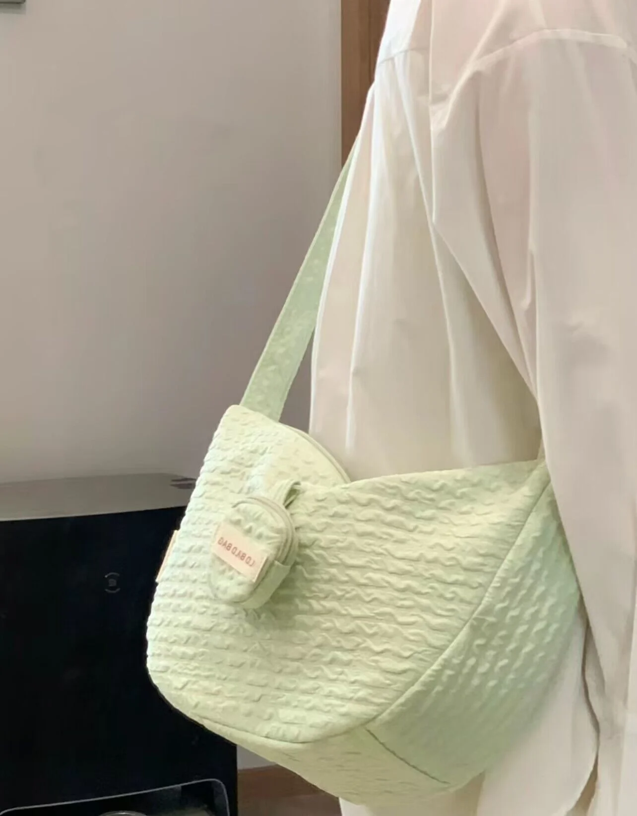 

Canvas Shoulder Crossbody Bags for Woman 2023 Mint Green Large Korean Female Shopper Messenger Girl Student Handbags Book Bag