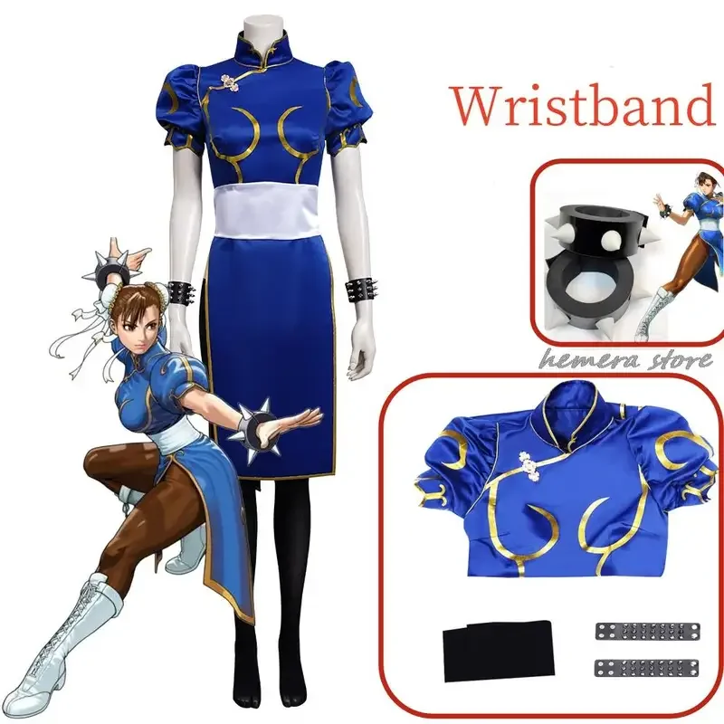 XS-3XL Chun Li Косплей Костюм Аниме Игра Платье Наряд Женский Хэллоуин Вечеринка